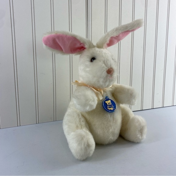 Vintage 1983 Dakine White and Pink Plush Bunny Easter Bunny Toy Stuffed Animal - Picture 3 of 14